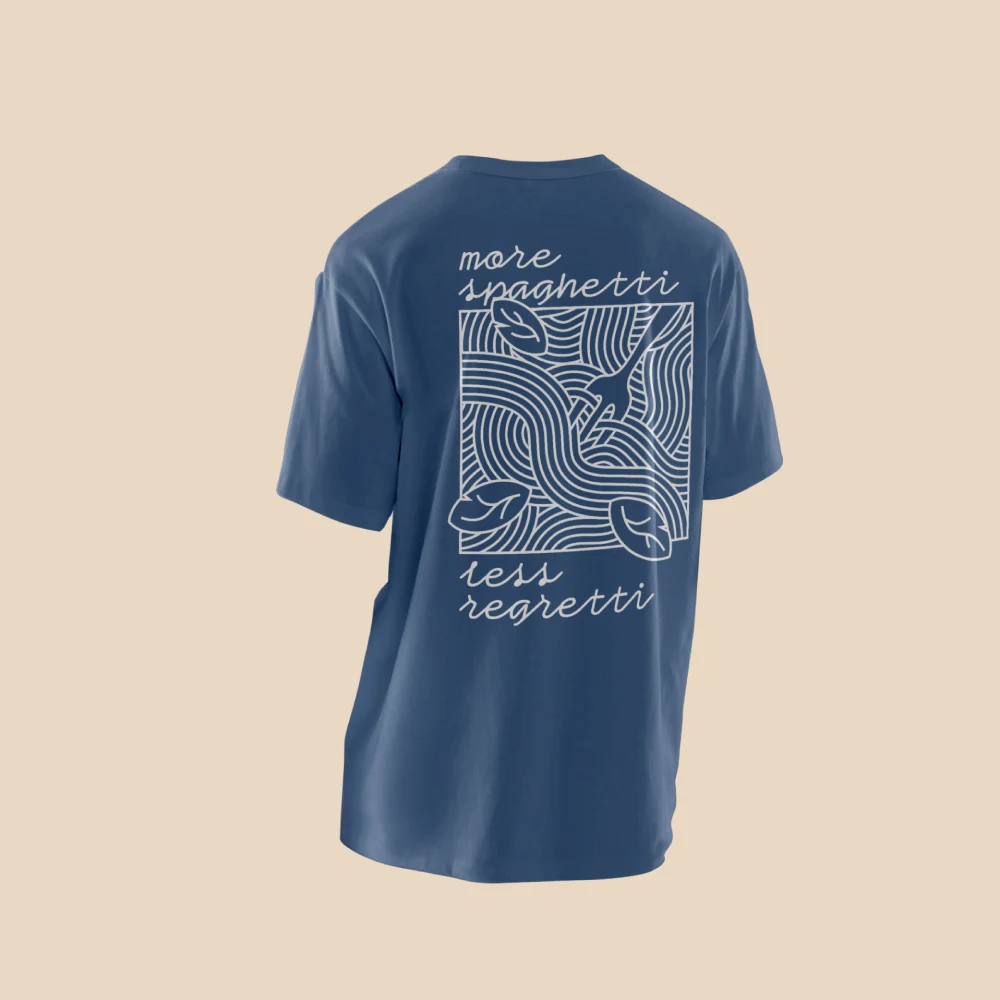 t shirt blå more spaghetti